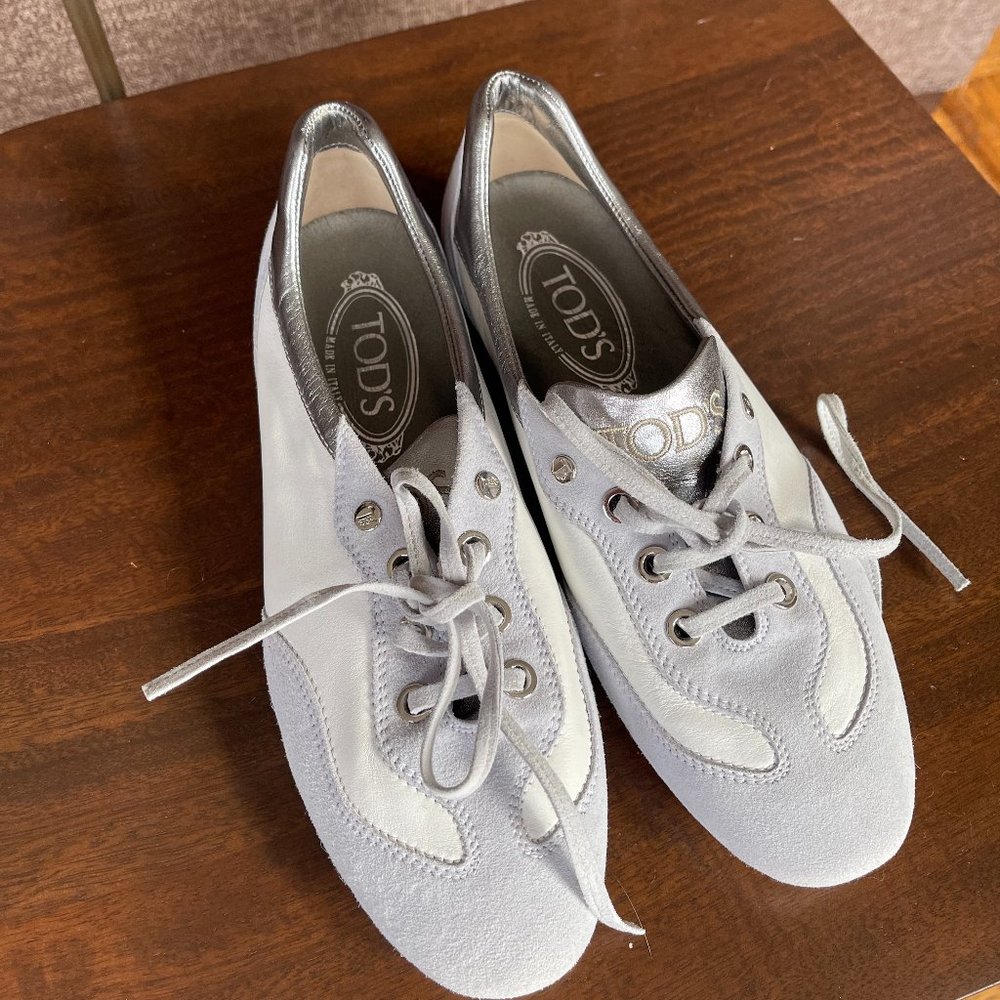 Tod's light blue leather sneakers size 37